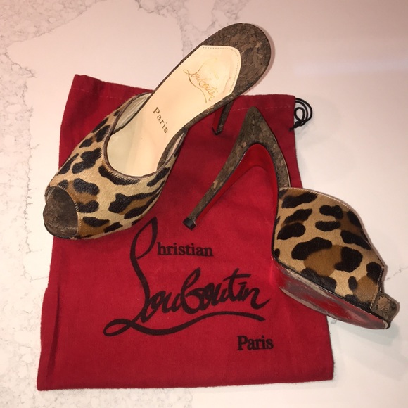 Christian Louboutin leopard fur stiletto heels 38 - Picture 5 of 15